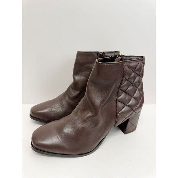 Seychelles Boots Size 9 Brown Leather Block Heel Ankle Booties - Picture 3 of 11